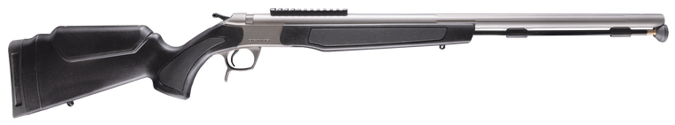 CVA PR2050SM Optima 50 Cal 26" Stainless Fluted Barrel, 0 MOA Picatinny Rail Stainless Steel Receiver, Fixed Black Synthetic Stock