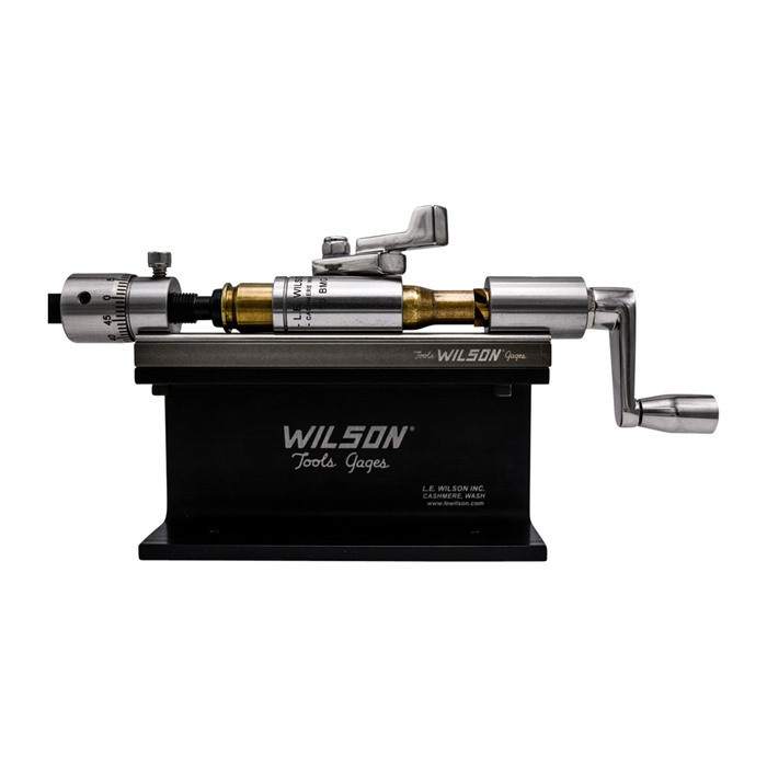 Wilson Stainless Case Trimmer Kit with Micro-Adjust Stop .50 Cal wtih 50 BMG Case Holder Stand and Clamp TiN Cutter