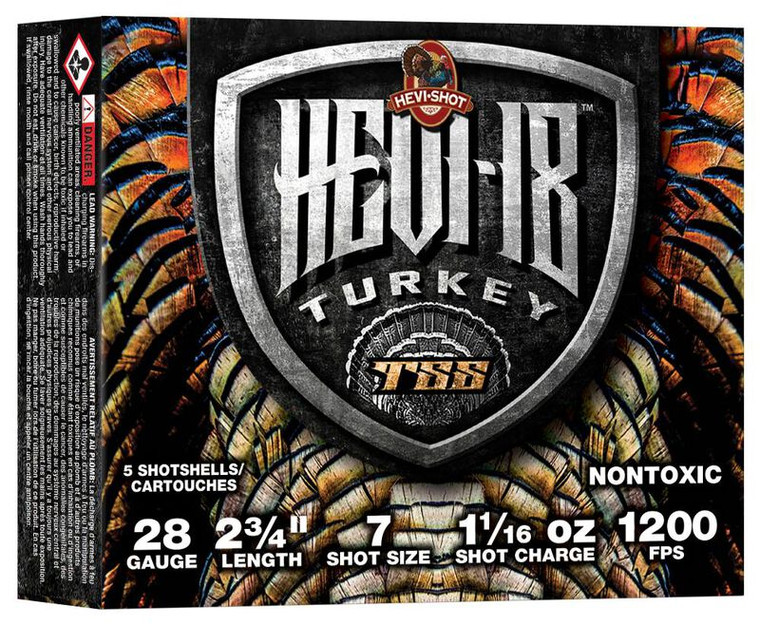 HEVI-Shot Hevi-18 Shotshells 28ga 2-3/4" 1-1/16oz 1200 fps #7 5/ct