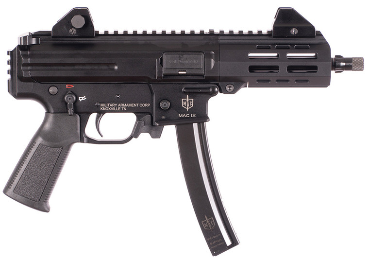 MAC 12755001 IX 9mm Luger 30+1 6.50" Threaded Barrel, Picatinny Rail Receiver & Rear, Black Polymer Grip