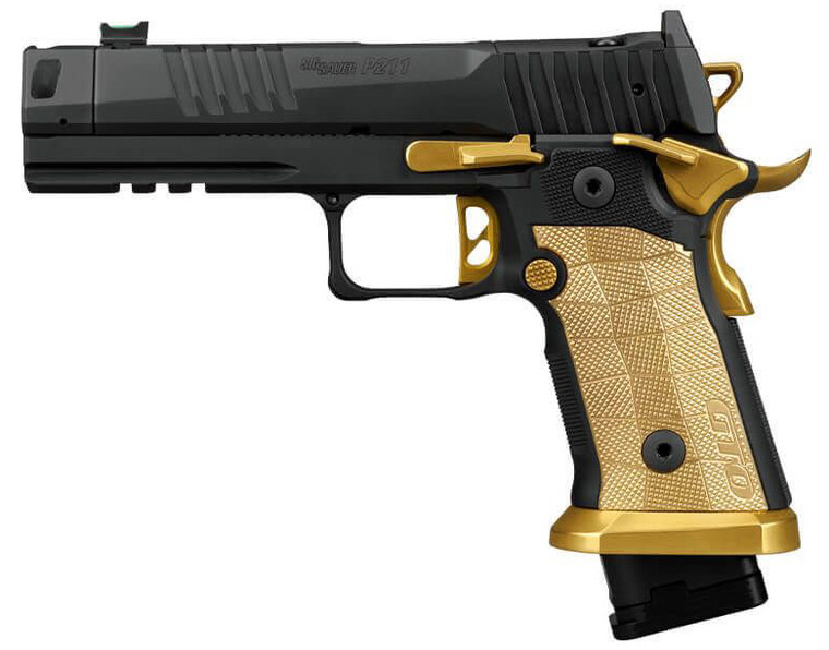Sig Saur P211 Spectre Comp Handgun 9mm Luger 23(1) & 21(2)rd Magazines 4.4" Compensated Barrel SAO Brass Grip Optic Ready