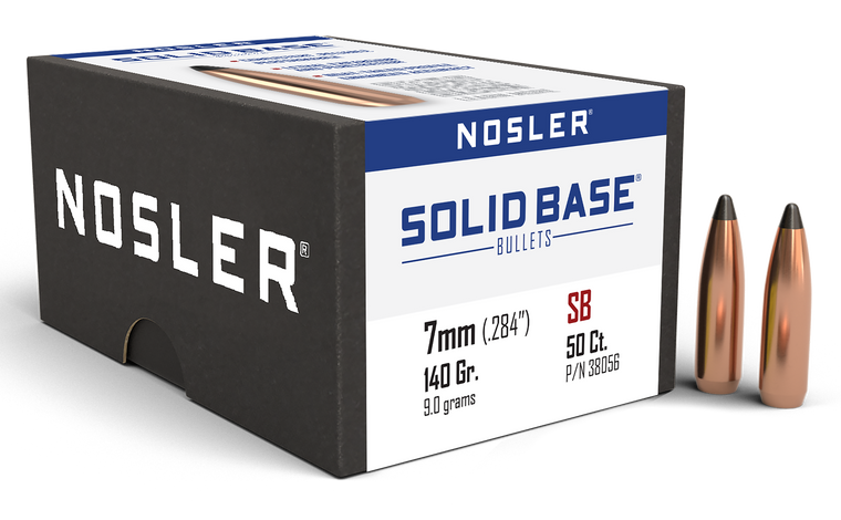 Nosler Solid Base Rifle Bullets 7mm .284" 140 gr 50/ct