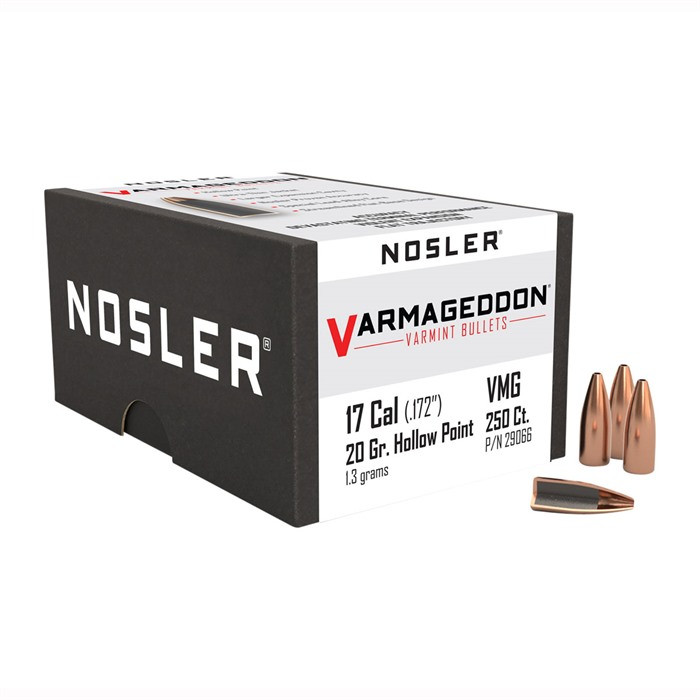 Nosler VarMageddon Rifle Bullets .17 cal .172" 20 gr FBHP 250/ct