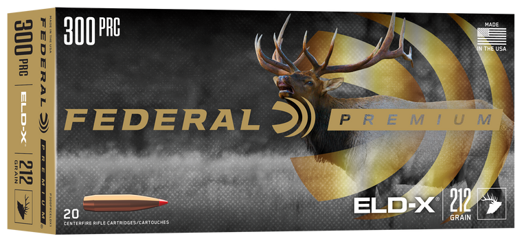 Federal Premium ELD-X Rifle Ammunition 300 PRC 212gr PT 2860 fps 20/ct