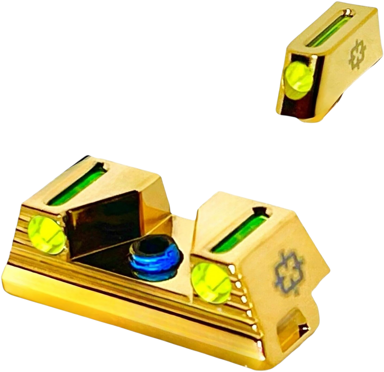 Cross Armory CRGSS-GD Standard 3 Point Fiber Sight Green Gold Frame Fits Glock
