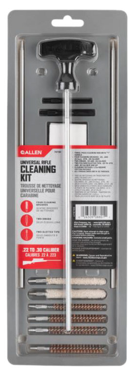 Allen Universal Rifle Cleaning Kit .22 to 30 Cal 32" 3-Piece Rod