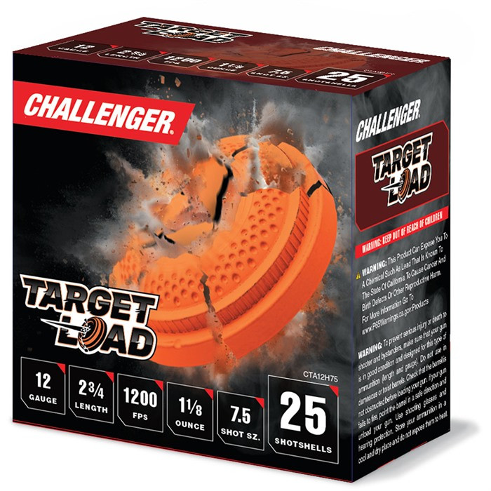 Challenger Ammo First Class Trgt Ld 12Ga 2-3/4'' 1-1/8Oz #7.5 1200 Fps 250/Cs