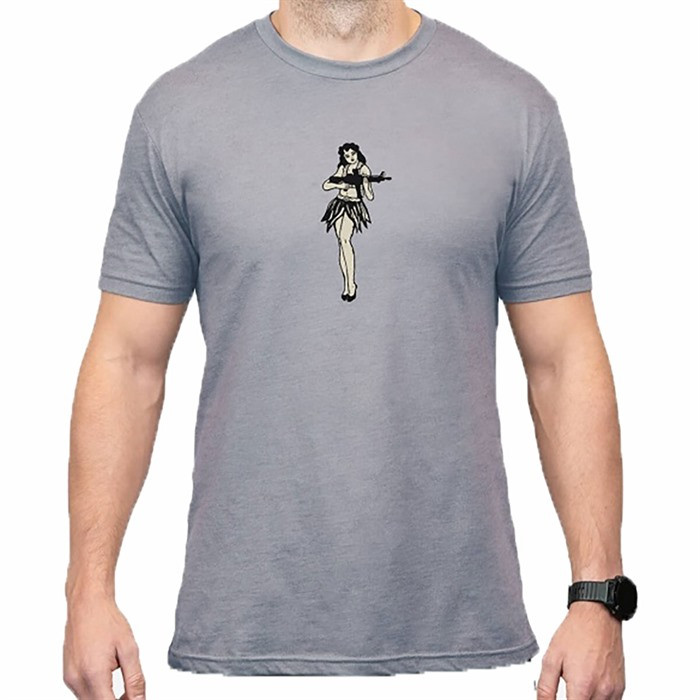 Magpul MAG1117-041-3XL Hula Girl CVC Stone Gray Heather Cotton/Polyester Short Sleeve 3XL