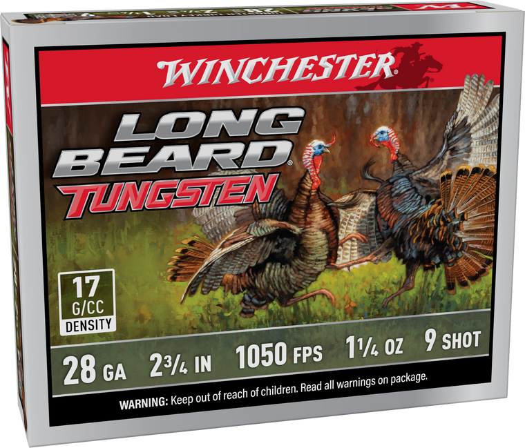 Winchester Long Beard Tungsten Shotshell 28ga 2-3/4" 1-1/4oz 1150 fps #9 5/ct