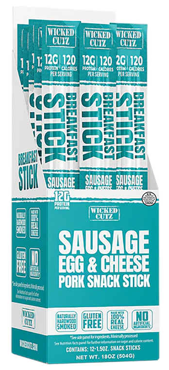 Wicked Cutz WCBR12SEC Sausage Egg & Cheese Breakfast Sticks 12 Pack