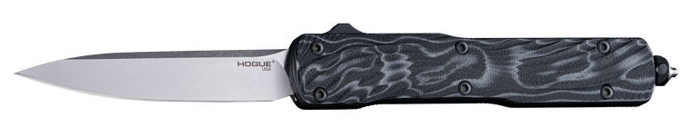 Hogue 34879 Counterstrike 3.35" OTF Drop Point Plain Stone Tumbled CPM 20V SS Blade, G-Mascus Black Aluminum/G10 Handle
