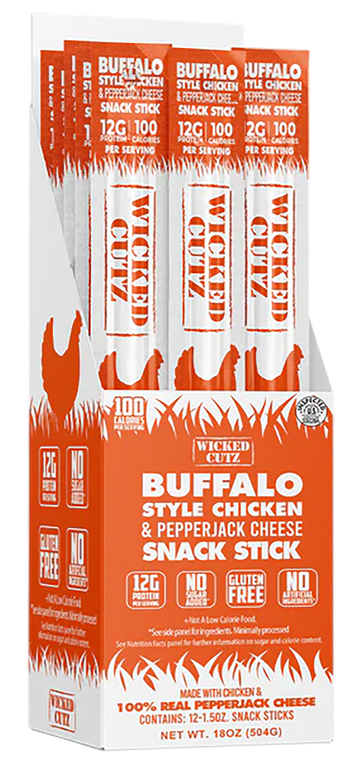 Wicked Cutz WCCS12BC Buffalo Style Chicken & Cheese Sticks 12 Pack