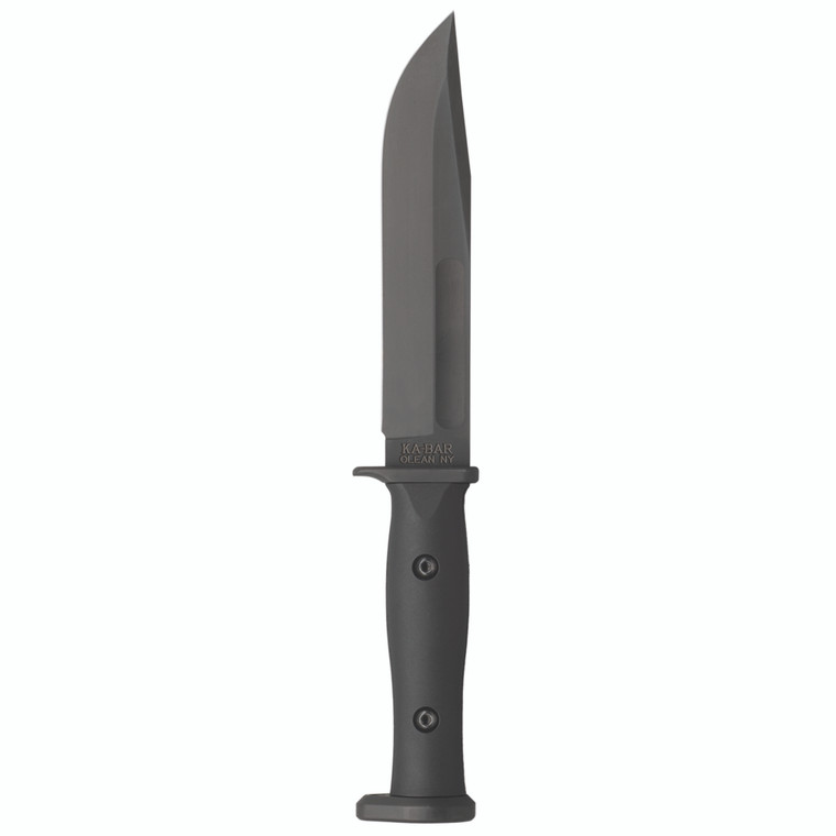 KA-BAR Slabby Fixed Blade Knife 6-9/10? 1095 Cro-Van Nylon Handle Black
