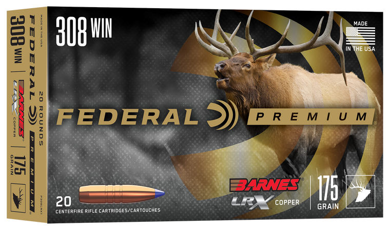 Federal P308LRX1 Premium 308Win 175gr Barnes LRX Lead Free 20 Per Box/10 Case