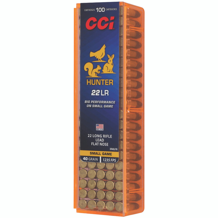 CCI 3R40LFN Hunter 22LR 40gr Lead Flat Nose 100 Per Box/50 Case