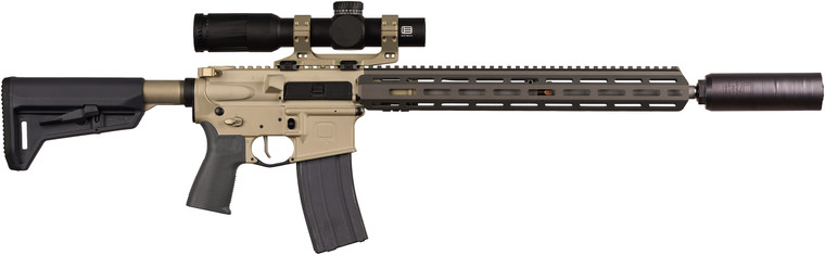 Q LLC SW55616INRIFLE Sugar Weasel 5.56x45mm NATO 30+1 16", FDE Rec, Gray Furniture, Magpul SL-K Stock, Cherry Bomb Muzzle Brake, Ambi Safety & Charging Handle