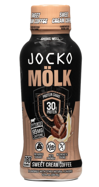 Jocko Fuel 29126 Sweet Cream Coffee Protein Shake 12oz 12Pack