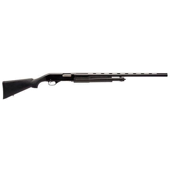 Stevens 22436 320 Field Full Size 20 Gauge Pump 3" 5+1 26" Matte Black Vent Rib Barrel, Matte Black Aluminum Receiver, Fixed Matte Black Synthetic Stock, Ambidextrous