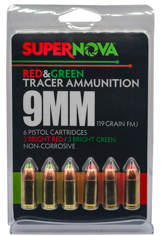 Supernova Pmsn9mm-Mp 9mm 119Gr Fmj Grn/Red 6/60