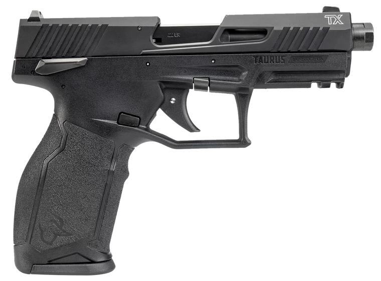 Taurus 1-2TX22141-10 2TX Full Size Frame 22 LR 10+1 4.60" Matte Black Threaded Barrel, Black Anodized Serrated Slide, Matte Black Polymer Frame w/Picatinny Rail, Textured Grip