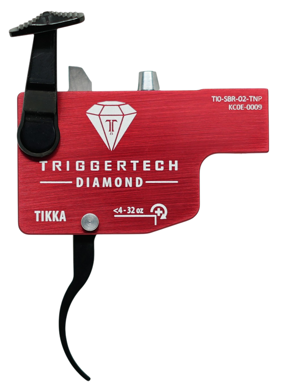 TriggerTech TILSRB02TNP Diamond Black/Red Curved Lever Fits Tikka Left Hand