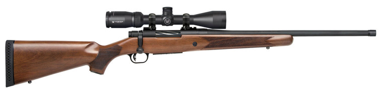 Mossberg 28238 Patriot w/Optic Full Size 450 Bushmaster 4+1 20" Matte Blued Threaded Barrel, Matte Blued Drilled & Tapped Receiver, Walnut Fixed Stock, Vortex Crossfire II 3-9x40mm Scope, Right Hand