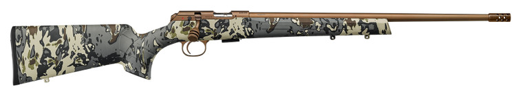 CZ-USA 02322 CZ 457 American Hunter 22 LR 5+1 20" Bronze Cerakote Steel Barrel, Bronze Cerakote Drilled & Tapped Steel Receiver, Veil Camo Fixed Synthetic Stock