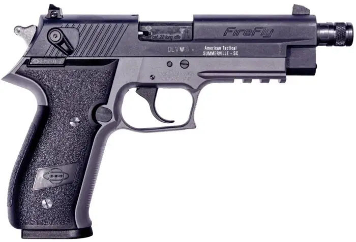 GSG GERG2213TFFSA FireFly 22 LR 13+1 4.90" Black Threaded Barrel, Aluminum Serrated Slide, Smoke Gray Aluminum Frame w/Picatinny Rail, Textured Grip