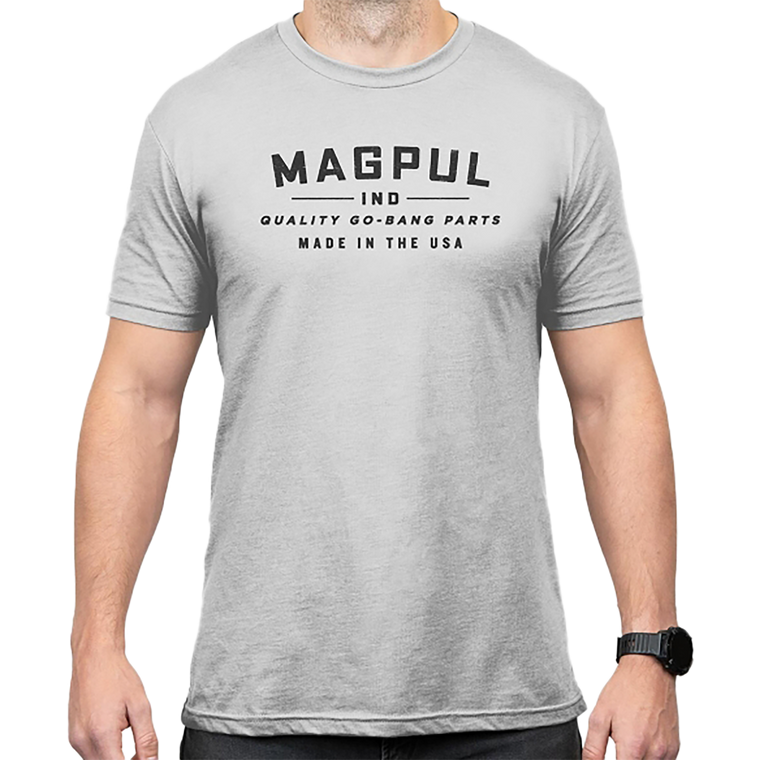 Magpul MAG1112-041-XL Go Bang Parts Stone Gray Heather Cotton/Polyester Short Sleeve XL