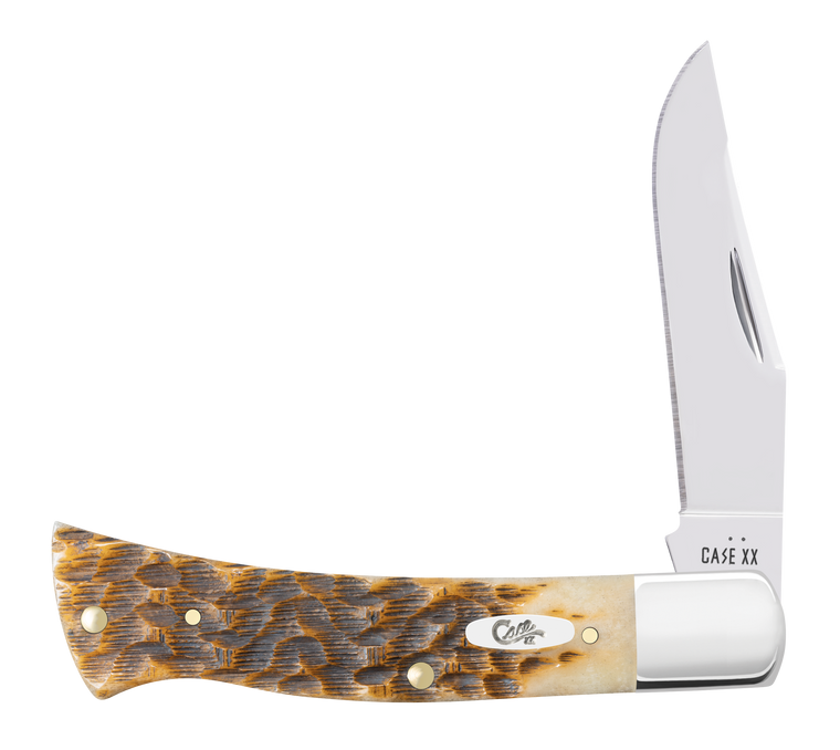 CASE 10799 AXE HANDLE PEACH SEED JIG AMBER BONE