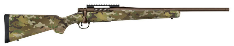 Mossberg 28282 Patriot Compact 6.5 PRC 4+1 20" Patriot Brown Cerakote Threaded Bull Barrel, Patriot Brown Cerakote Steel Receiver w/Picatinny Rail, MultiCam Fixed Synthetic Stock