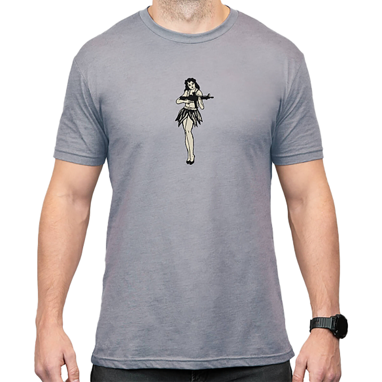 Magpul MAG1117-041-M Hula Girl CVC Stone Gray Heather Cotton/Polyester Short Sleeve Medium