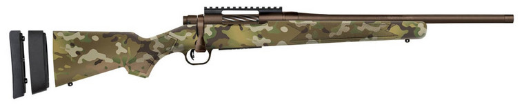Mossberg 28281 Patriot Super Bantam Youth 350 Legend 4+1 18" Patriot Brown Cerakote Threaded Bull Barrel, Patriot Brown Cerakote Steel Receiver w/Picatinny Rail, MultiCam Fixed Synthetic Stock