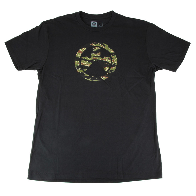Magpul MAG1292-001-L Tiger Stripe Icon Black Cotton/Polyester Short Sleeve Large