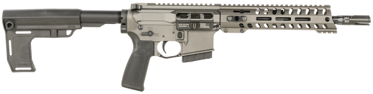 Patriot Ordnance Factory 2171 P15 Constable 300 Blackout 30+1 10.50" M-LOK Handguard, Tungsten Cerakote Aluminum Receiver w/Picatinny Rail, Black Polymer MFT Blade Stabilizer, MFT Grip