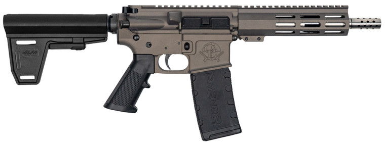 GLFA 223 Wylde Braced Pistol .223 Wylde 30rd Magazine 7.5" Stainless Steel Barrel Tungsten Finish
