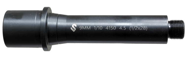 Lead & Steel Llc LS9mm4.5-28 AR9 9mm Luger 4.50" Threaded Black Nitride Chrome Moly Vanadium