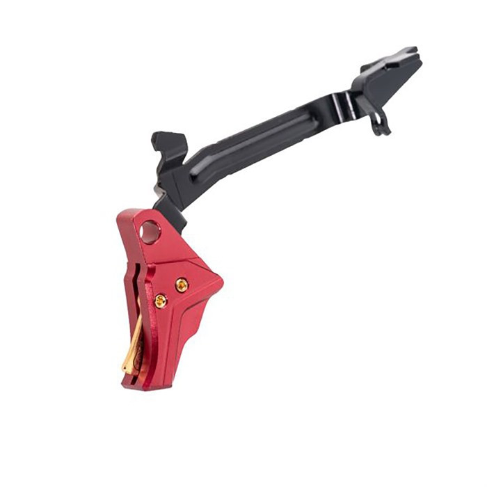 Tyrant Cnc Itts Trigger W/Trigger Bar For Glock G3/G4 Red/Gold Screw
