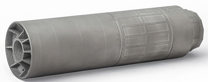 US Palm EOS-30Ti Suppressor .30 Cal w/Titanim DT 5/8x24/HUB Compatible Silver