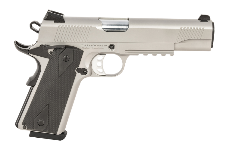 Tisas 1911 Duty SS45R Handgun .45 ACP 8rd Magazine 5" Barrel Stainless Steel w/Rail