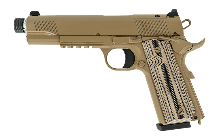 Tisas 1911 B45RGD TH Raider Handgun .45 ACP 8rd Magazines(2) 5.5" Threaded Barrel FDE Cerakote