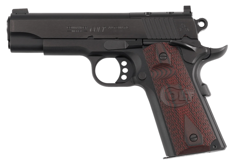 Colt Optic Ready Combat Commander Handgun 9mm Luger 9rd Magazine 4.25" Black with G10 Black Cherry Grips
