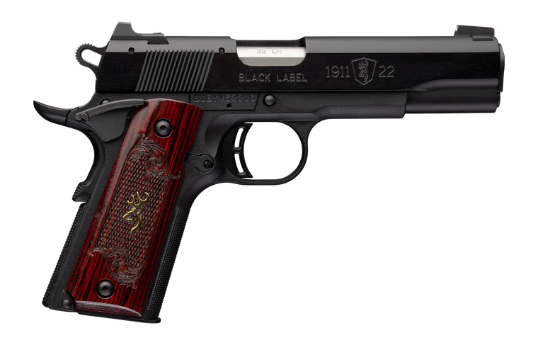 Browning 051069490 1911 Black Label Medallion Full Size Frame 22 LR 10+1 4.25" Matte Stainless Barrel Black Anodized Aluminum