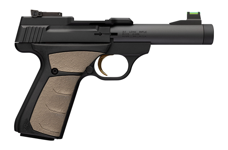 Browning 051609490 Buck Mark Micro Bull SR 22 LR 10+1 4.40" Matte Black Threaded Bull Barrel Matte Black Alloy Frame Black/FDE