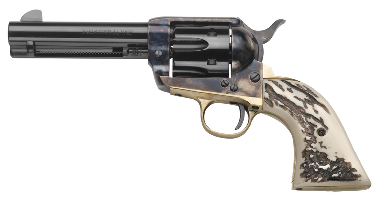 Taylors & Company 1873 Stag Grip Handgun .357 Mag/.38 Spl 6rd Capacity 4.75" Blued Barrel Stag Grip Case Hardened