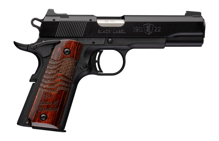 Browning 051071490 1911 Black Label Medallion 250 Full Size 22 LR 10+1 4.25" Matte Stainless Barrel Black Anodized Aluminum