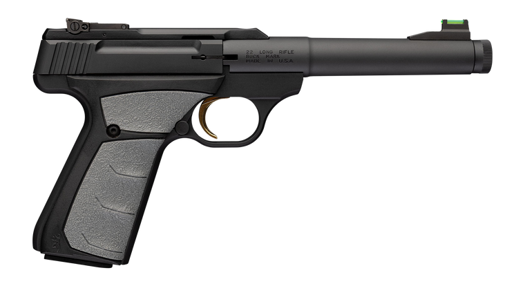 Browning 051617490 Buck Mark Camper 22 LR 10+1 5.90" Matte Black Threaded Bull Barrel Matte Black Aluminum Frame Gray UFX Grip