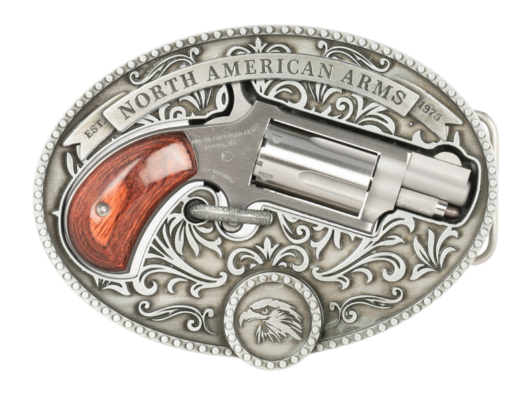 North American Arms 22MSBBO Chuckwagon w/Belt Buckle 22 Mag 5rd Shot 1.13" Matte Stainless Steel Barrel Stainless Cylinder &