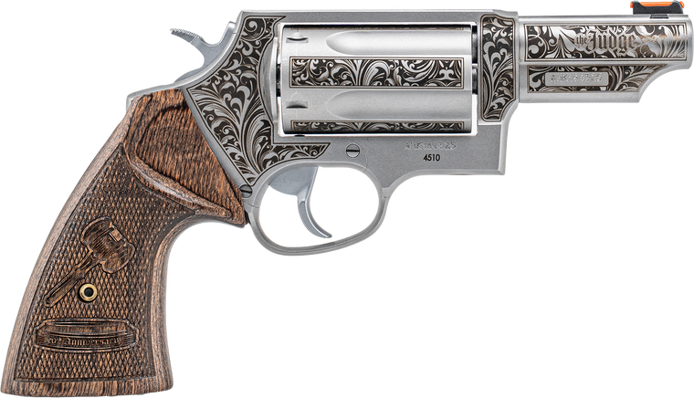 Taurus Judge 20th Anniversary Handgun .45 Colt/410ga 5rd Capacity 3" Barrel Engraved Stainless Wood Grips