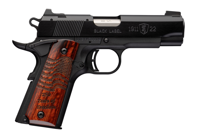 Browning 051072490 1911 Black Label Medallion 250 Compact Frame 22 LR 10+1 3.63" Matte Stainless Steel Barrel Black Anodized